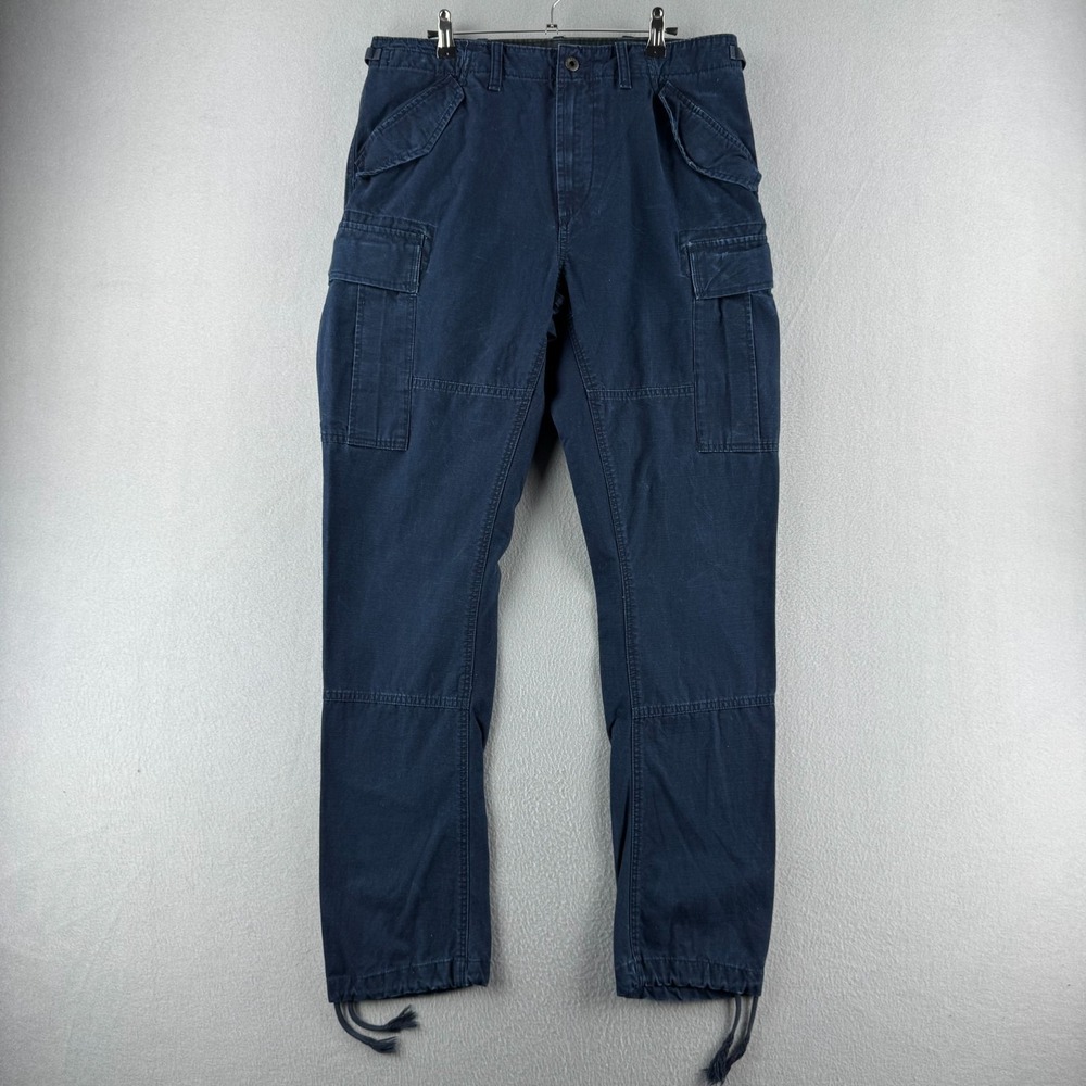 Polo Ralph Lauren Pants Mens 34x34 (Fits 33x31) Blue Military Cargo Fatigue Slim